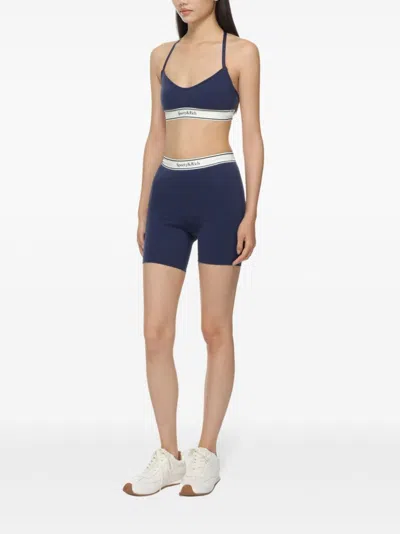 Sporty And Rich Stretch-nylon Sports Bra Top In 蓝色