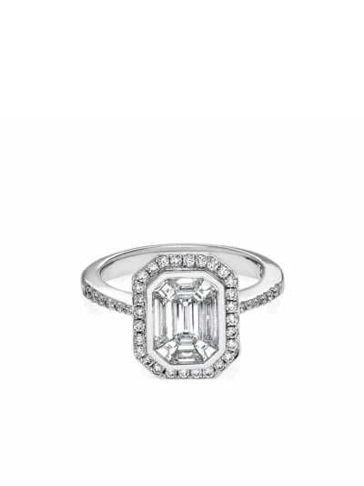 Jewels Aficionado 18kt White Gold Diamond Halo Ring In 银色