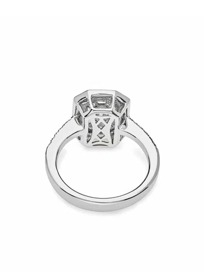 Jewels Aficionado 18kt White Gold Diamond Halo Ring In 银色