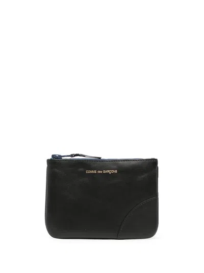 Comme Des Garçons Logo-print Polka Dot-band Wallet In 黑色