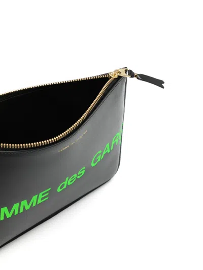 Comme Des Garçons Logo-print Leather Wallet In 黑色