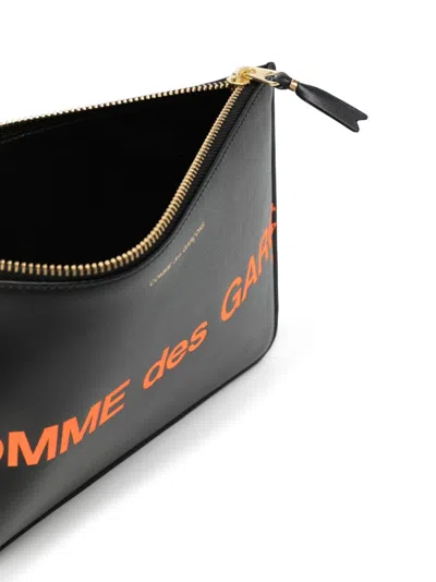Comme Des Garçons Logo-print Leather Wallet In 黑色