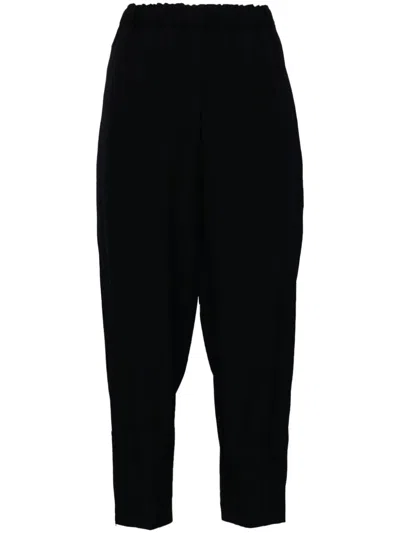 Comme Des Garçons High-waist Cropped Trousers In 黑色