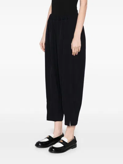 Comme Des Garçons High-waist Cropped Trousers In 黑色