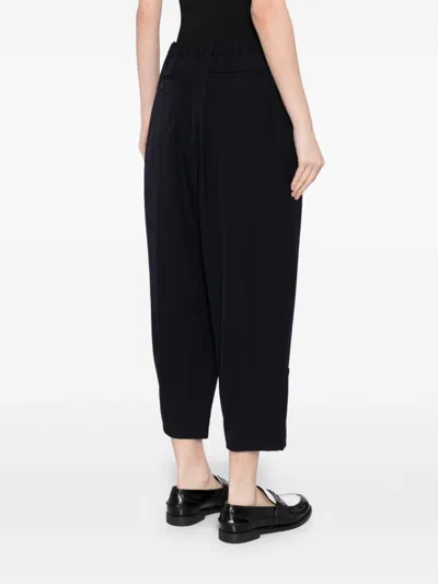 Comme Des Garçons High-waist Cropped Trousers In 黑色