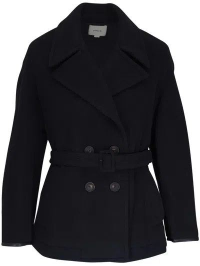 Vince Double-breasted Blazer In 黑色