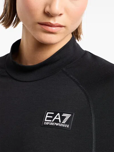 Ea7 Logo-patch Top In Black