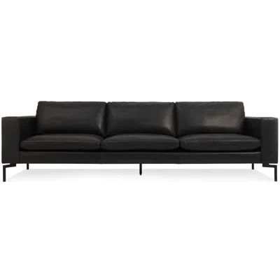 Blu Dot The New Standard 104" Leather Sofa In Granite Leather/black