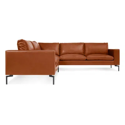 Blu Dot The New Standard Right Sectional Sofa In Toffee Leather/black