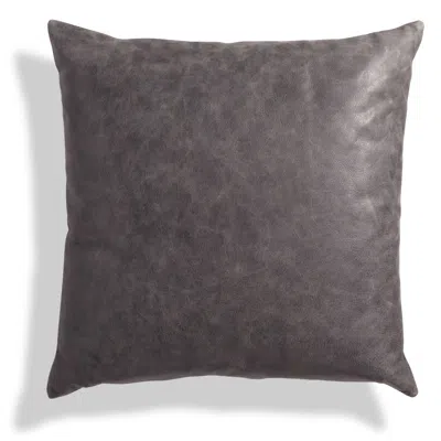 Blu Dot Signal Leather 20" Square Pillow In Slate Leather