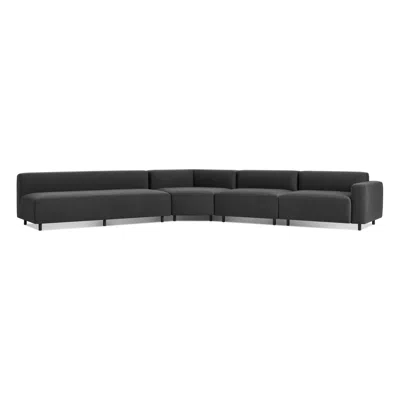 Blu Dot Outdoor 9 Yard Right Arm Angled Sectional Sofa In Sunbrella Coal
