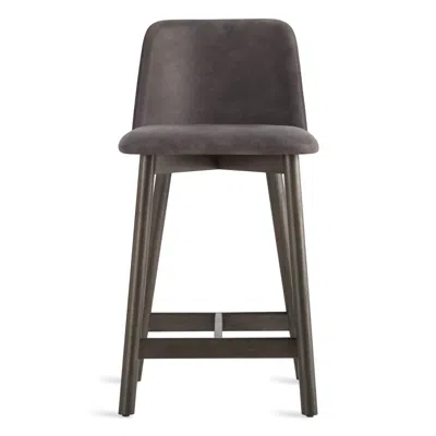 Blu Dot Chip Counter Stool In Slate Leather/smoke