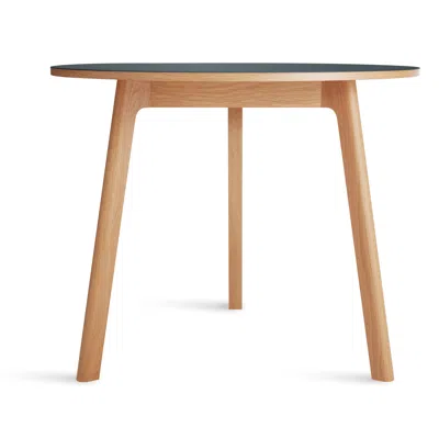 Blu Dot Apt 36" Round Cafe Table In Navy Green/white Oak