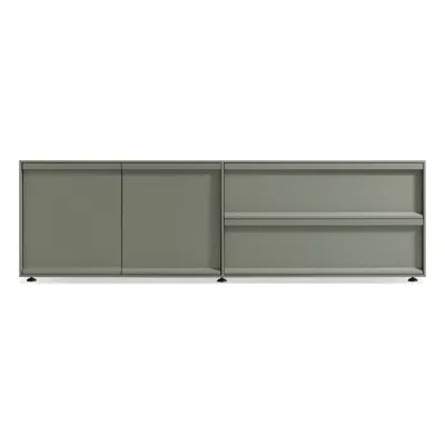 Blu Dot Superchoice 2 Door / 2 Drawer Console In Grey Green