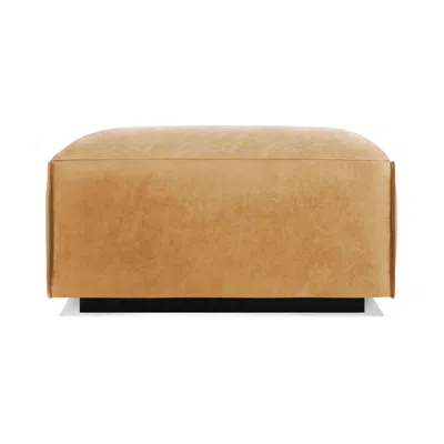 Blu Dot Cleon Leather Ottoman In Camel Leather