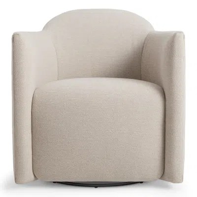 Blu Dot About Face Swivel Lounge Chair In Sanford Linen