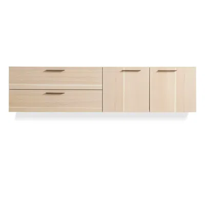 Blu Dot Shale 2 Door / 2 Drawer Wall-mounted Cabinet In Hickory