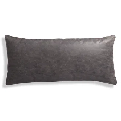 Blu Dot Signal 30" X 13" Pillow In Slate Leather