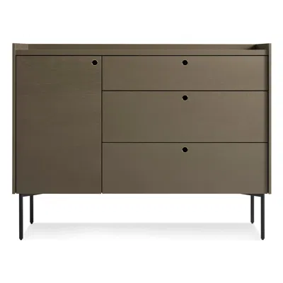 Blu Dot Peek 1 Door 3 Drawer Credenza In Dark Olive
