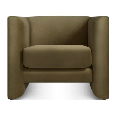 Blu Dot Double Down Lounge Chair In Moss Velvet