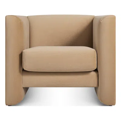 Blu Dot Double Down Lounge Chair In Camel Velvet