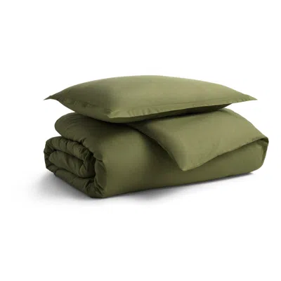 Blu Dot Percale Duvet Set In Loden Green
