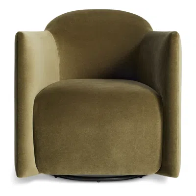 Blu Dot About Face Swivel Lounge Chair In Moss Velvet