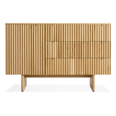 Blu Dot Murmur 1 Door / 3 Drawer Credenza In White Oak