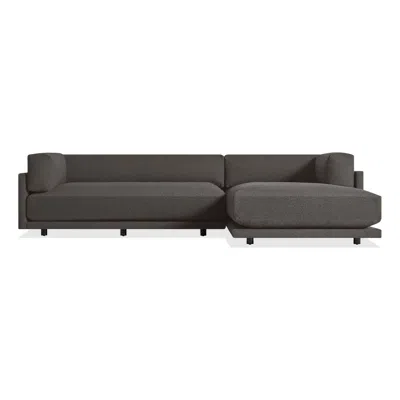 Blu Dot Sunday Small Sofa With Right Chaise In Kelso Charcoal