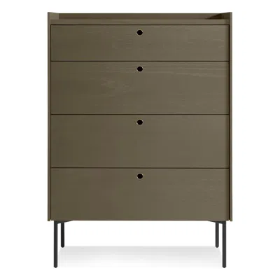 Blu Dot Peek 4 Drawer Dresser In Dark Olive