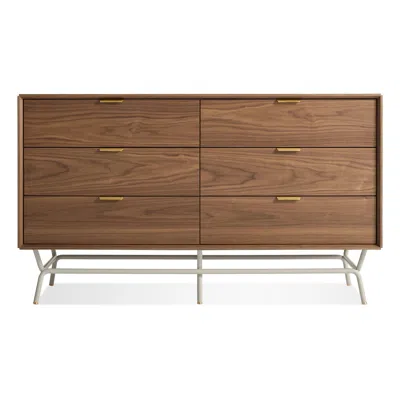 Blu Dot Dang 6 Drawer Dresser In Walnut/putty Grey