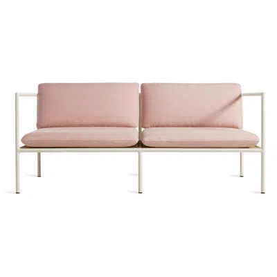 Blu Dot Dog Days Outdoor 2 Seat Sofa In Sunbrella Blush/white