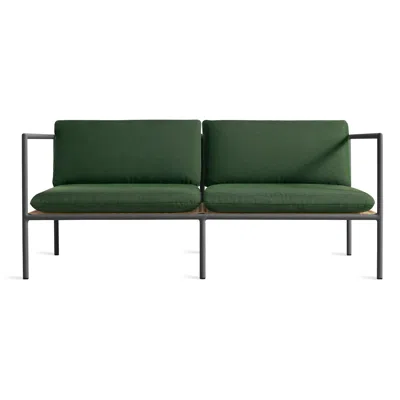Shop Blu Dot Dog Days Outdoor 2 Seat Sofa In Sunbrella Ivy/charcoal