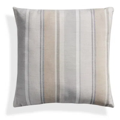 Blu Dot Signal Outdoor 20" Square Pillow In Sunbrella Taupe Stripe