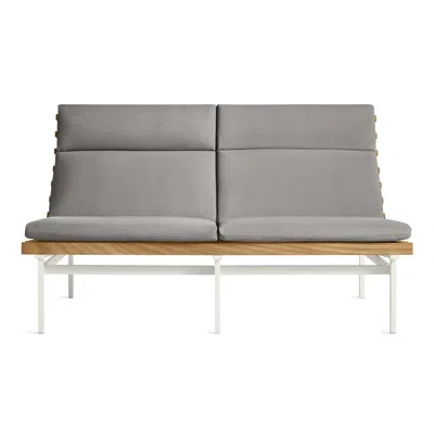 Blu Dot Perch Outdoor 2 Seat Sofa In Toohey Charcoal/white