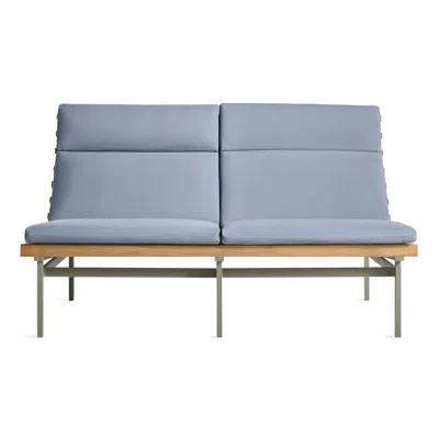 Blu Dot Perch Outdoor 2 Seat Sofa In Sunbrella Haze/charcoal