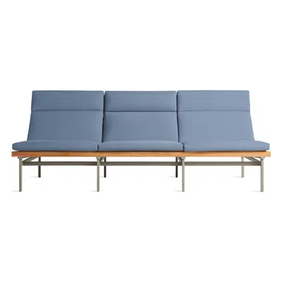 Blu Dot Perch Outdoor 3 Seat Sofa In Sunbrella Haze/charcoal