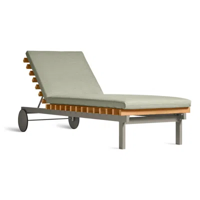 Blu Dot Perch Outdoor Sun Lounger In Sunbrella Oasis/charcoal