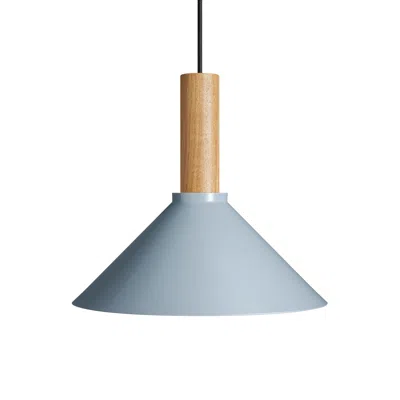 Blu Dot Emblem Medium Pendant Lamp In Grey Blue/white Oak