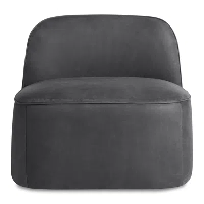 Blu Dot Looksee Swivel Lounge Chair In Ink Leather