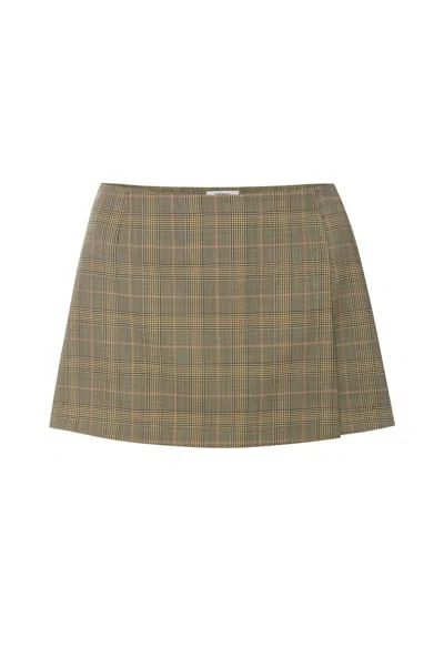 Fw24 Micro Mini Skirt In Brown Check
