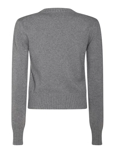 Shop Ami Alexandre Mattiussi Grey Wool Knitwear In Gris