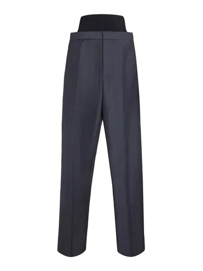 Shop Alaïa Knit Band Pants In Gris Claro