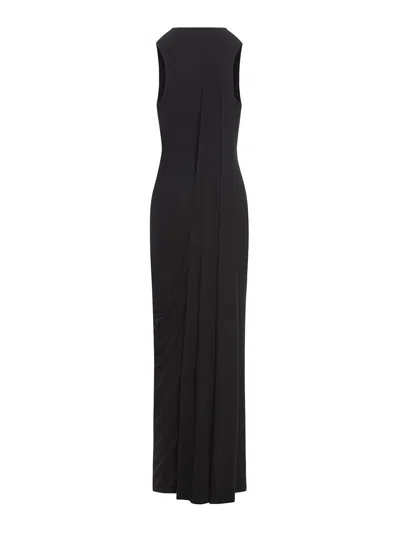 Balenciaga Women Ribbed Jersey Sleeveless Dress In Negro