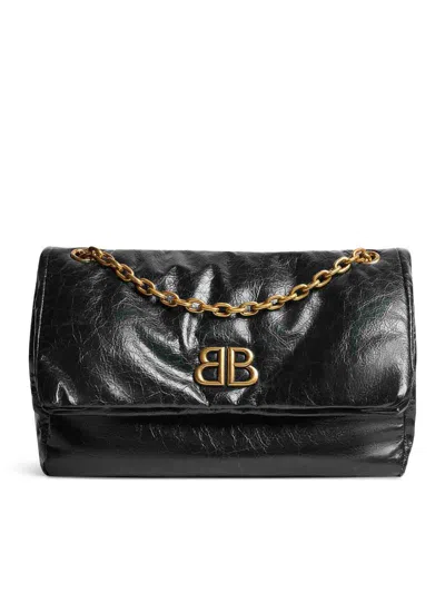 Shop Balenciaga Monaco Chain Bag M In Negro