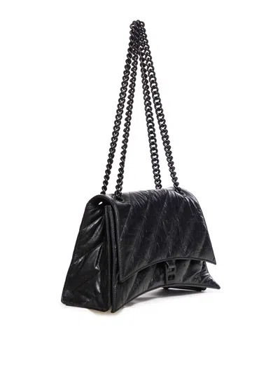 Balenciaga Medium Crush Quilted Leather Shoulder Bag In Negro