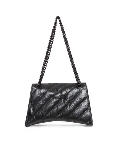 Balenciaga Medium Crush Quilted Leather Shoulder Bag In Negro