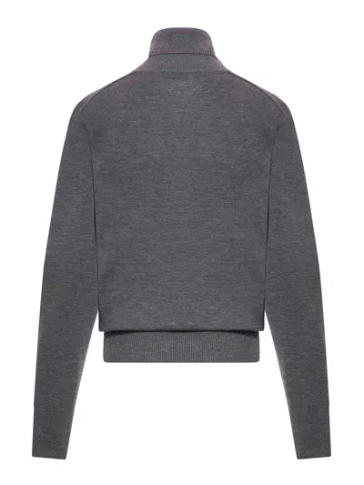 Burberry Wool Turtleneck Sweater In Gris