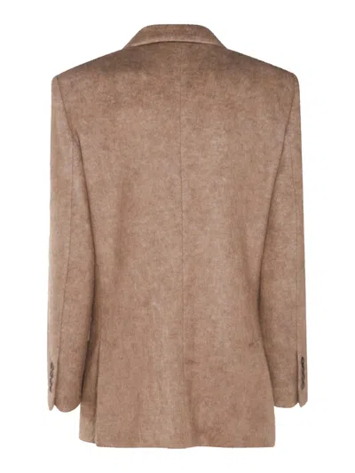 Brunello Cucinelli Brown Wool Blazer In Marrón