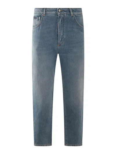 Dolce & Gabbana Blue Cotton Denim Jeans In Azul